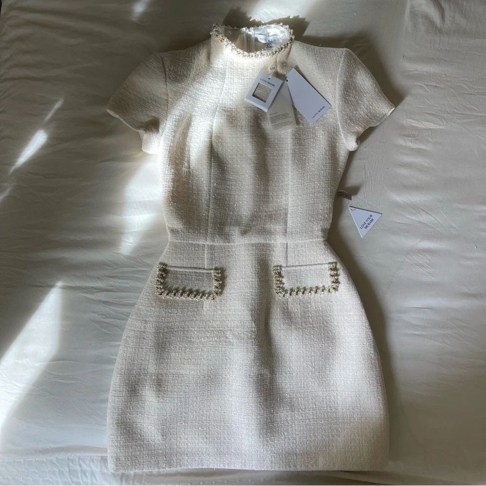 Brand New- Nadine Merabi Simone Ivory Dress 🤍✨ - Picture 4 of 15